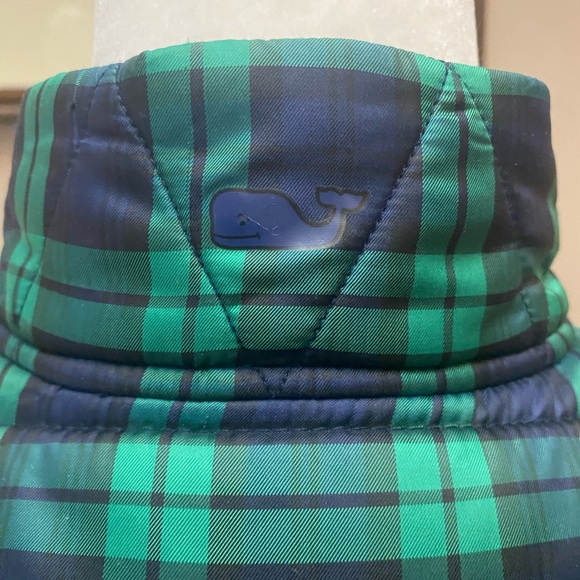 Vineyard Vines Womens Plaid Puffer Sleeveless Vest Size Small Green Blue Preppy - Picture 5 of 8